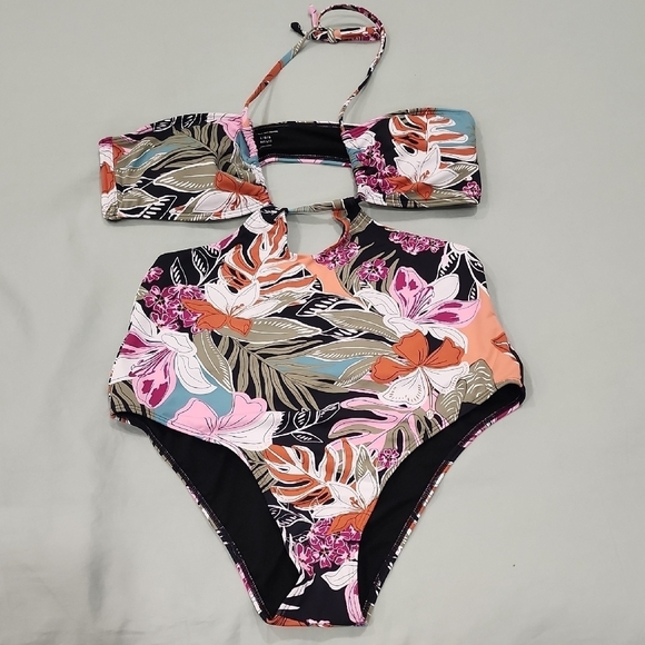 Roxy PT Beach ClassicsFashion One Piece-Anthracite Moody Tropical - Picture 4 of 6